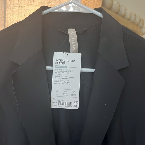 ATHLETA Interstellar Blazer Black NWT 8 - Picture 3 of 9